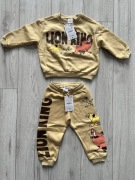 Nowy ocieplany komplet dresowy dziecięcy król lew lion king ZARA 98