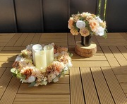 Kompozycja nagrobna wianek + wazon komplet