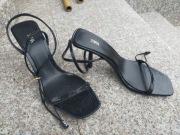 ZARA nr 41 czarne sexy sandałki na szpilce