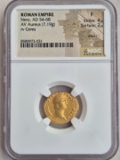 Rzym, Aureus, Neron i Ceres - grading NGC
