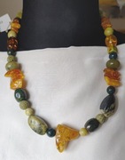 Promocja! Naszyjnik Bursztyn bał. turkus. koral sr.925