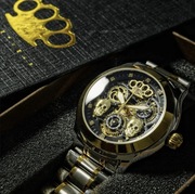 Automatyczny zegarek naręczny MVL „Double Skull” z mechanizmem japońskim