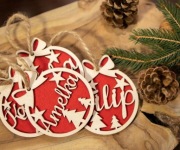 BOMBKA z imieniem drewniana na choinkę prezent !!!