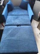 Sofa amerykanka, niebieska, 1-osobowa MIKA STAN JAK NOWA