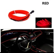 Czerwona Taśma Led Neon Wnętrza Samochodu Obrysówka wnętrza led 5m na usb
