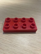 LEGO DUPLO płytka 2x4 czerwona cienka niski klocek