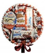 Lizak z słodyczami Kinder, prezent Mikołajkowy, świąteczny.