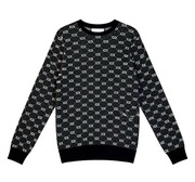 GUCCI SWETER SWETEREK DAMSKI NOWY CZARNY BLACK LOGOWANY BAWEŁNA