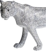 Kare Design - Figurka dekoracyjna Leopard 63x29 cm srebrna