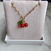 Złoty naszyjnik WIŚNIE 