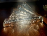 Serwetnik szklany PRL grube szkło