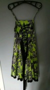 Zielona elegancka sukienka na ramiączkach roz. 40 / L kwiaty IDEALNY stan