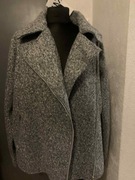 ZARA kurtka biker ramoneska narzutka dzianina boucle oversize duża