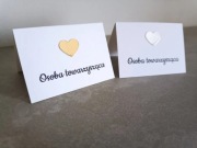 Winietki ślubne srebrne złote z dużym sercem ślub
