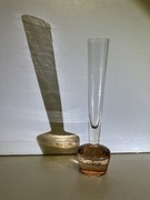 wazon wazonik na jeden kwiatek, szkło pomaranczowe bąbelkowe 16cm