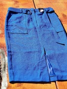 Nowa niebieska chabrowa spódnica ołówkowa za kolana M&S Collection 42 XL 