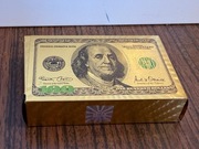 Złote karty do gry – motyw 100 dolarów – zestaw 52 kart + 2 jokery