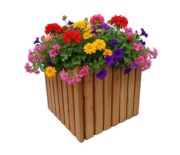 DUŻA DONICA OGRODOWA DREWNIANA KWADRATOWA z wkładem plastikowym 18l taras