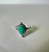 pierścionek srebrny turkus r 20 Indie unikat