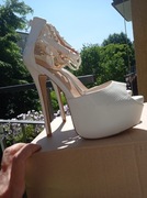 Szpilki 17,5 cm platforma otwarte palce 39 40