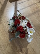Wiązanka ze sztucznych kwiatów, ręcznie robiona
