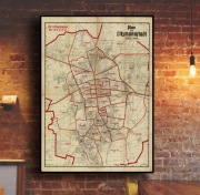 Stary plan ŁÓDŹ Litzmannstadt 1943r. 70x50 cm