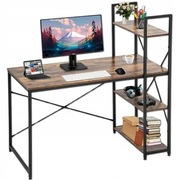 NOWOCZESNE BIURKO KOMPUTEROWE SZKOLNE Z REGAŁEM LOFT PROSTOKĄT INDUSTRIALNE