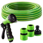 Wąż ogrodowy gumowy 1/2 30m 3 warstwowy + złączki pistolet zestaw divodv