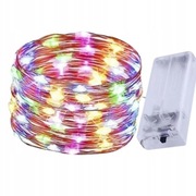 LAMPKI DRUCIKI 20 LED BATERIE MULTI KOLOR ŚWIATŁO NA CHOINKĘ CHOINKA