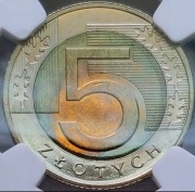 5 złotych 2020 ngc ms65 Unikat destrukt 
