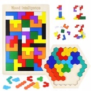 Drewniane puzzle Tetris 2 szt.