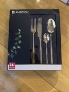 Komplet sztućców 24 szt Gold