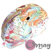 Beżowy organizer do Obag MOON LIGHT ML kwiaty witraż Złoto 2 kieszenie OMAY