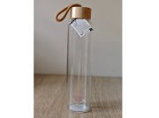 Borosilicate Bidon butelka szklana na wodę 550 ml drewniana nakrętka