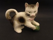 Wagner Apel porcelana, figurka kot, porcelana niemiecka, vintage 1901
