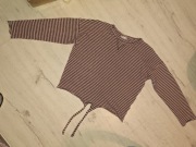 Luźna modna bluzka oversize wiązana na dole r. 134-140