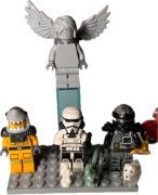 Figurki Lego + skuter vespa pizza