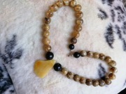 Bursztyn korale naszyjnik z wisiorem 63gr 