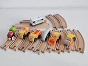 Tory drewniane kolejka + pojazdy