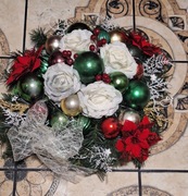 Stroik bożonarodzeniowy na  cmentarz,  lampki