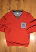 Sweter s.Oliver r. M czerwony męski dekolt v bawełniany 