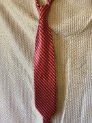 Czerwono srebrny krawat w paski