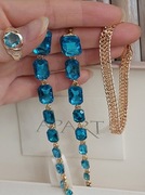 Zestaw biżuterii: Pierścionek różowe złoto 585, kolczyki, bransoletka 