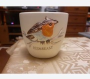Doniczka REDBREAST ptak rudzik ręcznie malowany kubek garnuszek 