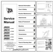 JCB JS200 JS210 JS220 JS240 JS260  LC Repair Service Manual