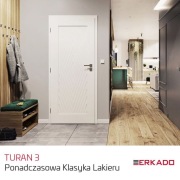 Polskie drzwi wewnętrzne lakierowane Turan 3 ERKADO