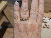 Pierścionek złoty duże cyrkonie 20/21