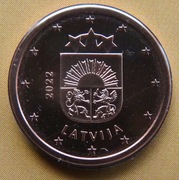 ŁOTWA 2022 5 CENTÓW UNC !!!!!!!!!!