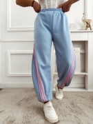 Spodnie baggy z lampasami niebieskie