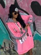 ZOCCO Gruba bluza z dwoma kapturami i naszywkami 